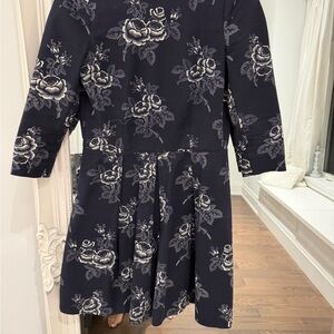 GAP Navy and White Floral Fit-and-Flare Dress